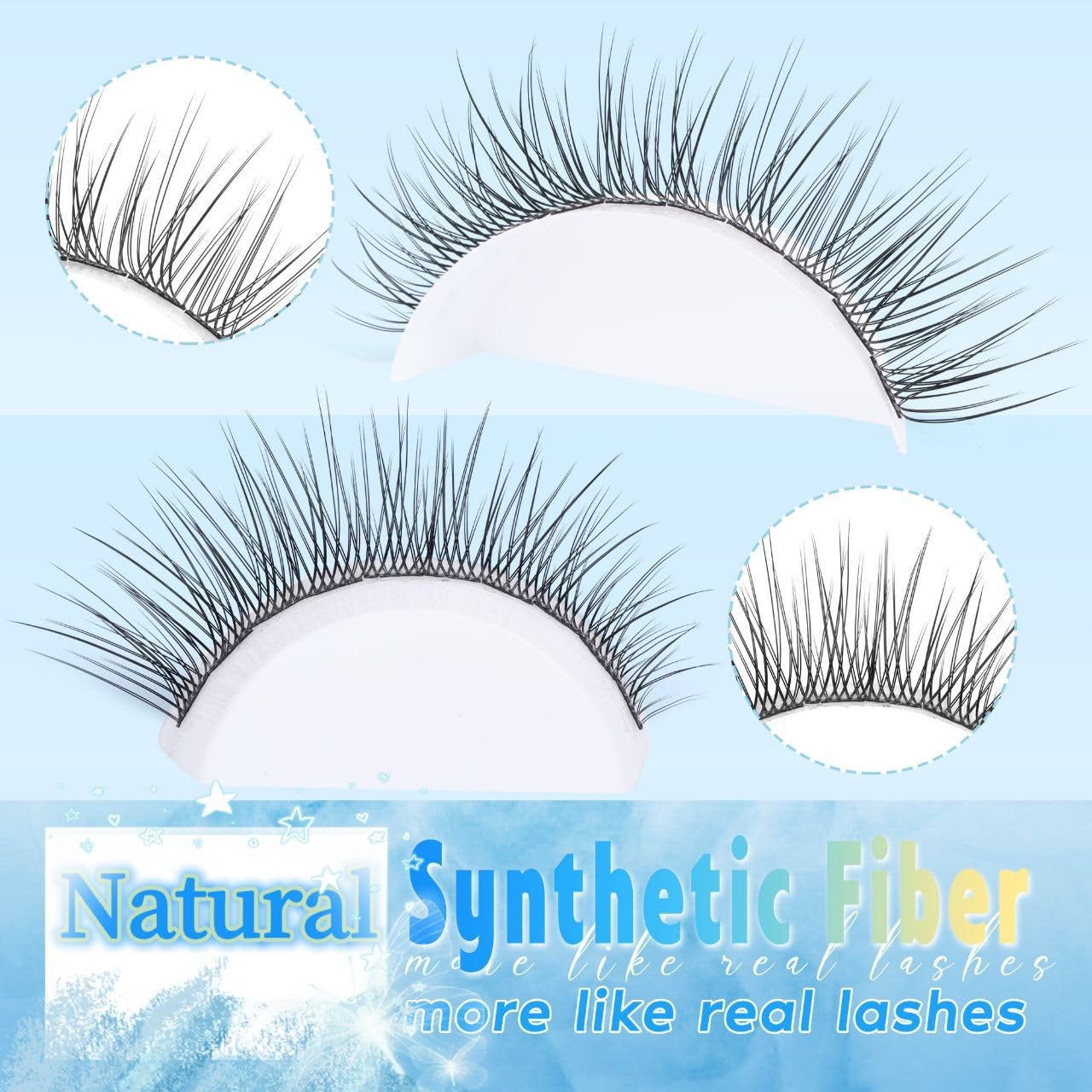 Newcally ultra-thin lash band hugs eye shape for comfortable, no-burden wear.