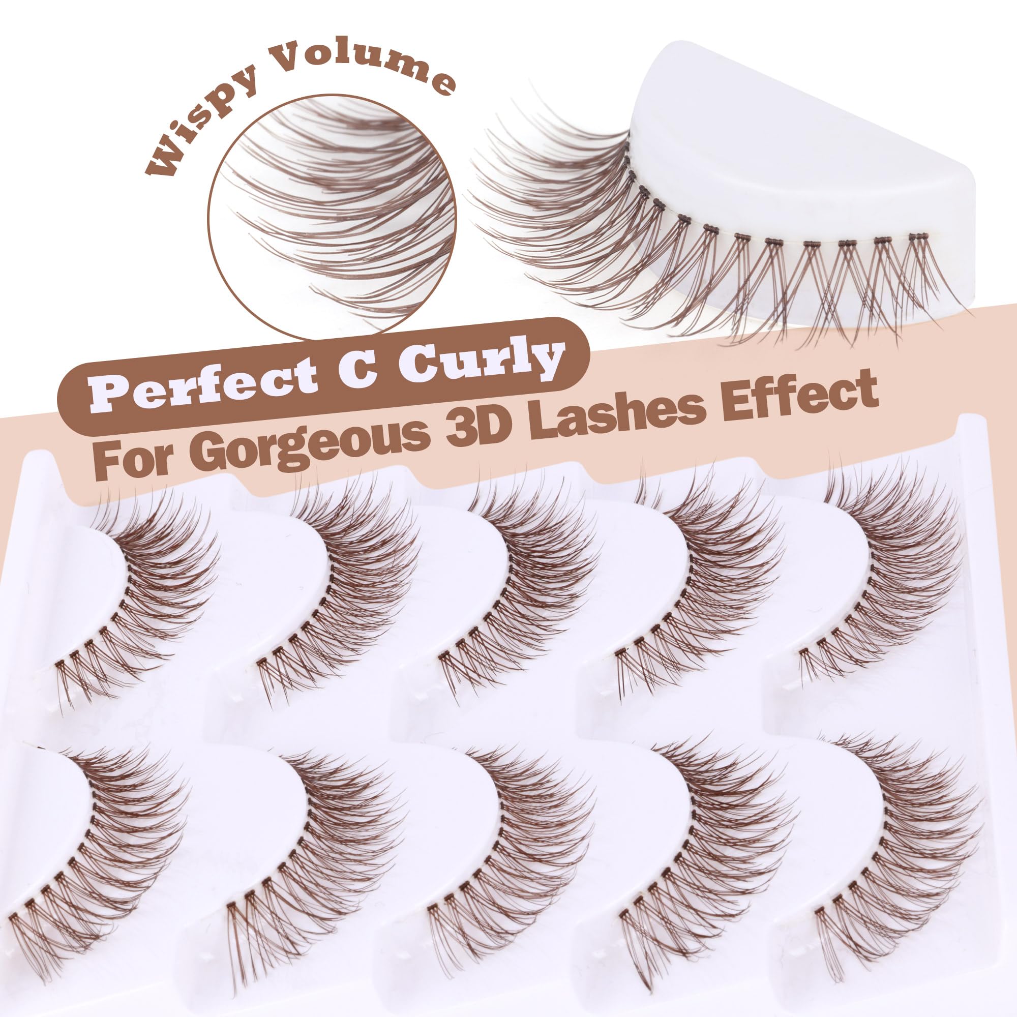 Newcally lashes include a clear band for easy at-home application.