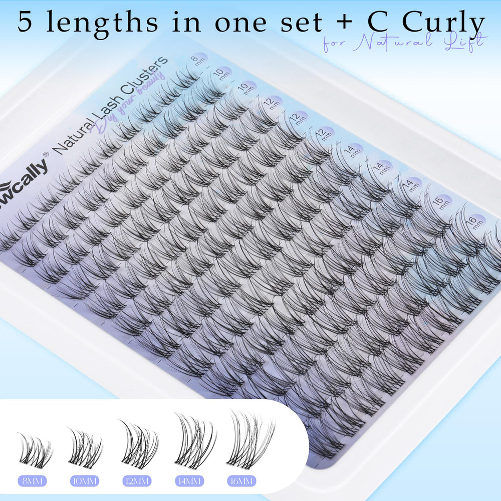 Newcally wispy lash clusters pack adds delicate length and definition.