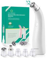 NEWDERMO 2-in-1 microdermabrasion machine front view for at-home exfoliation and glow.