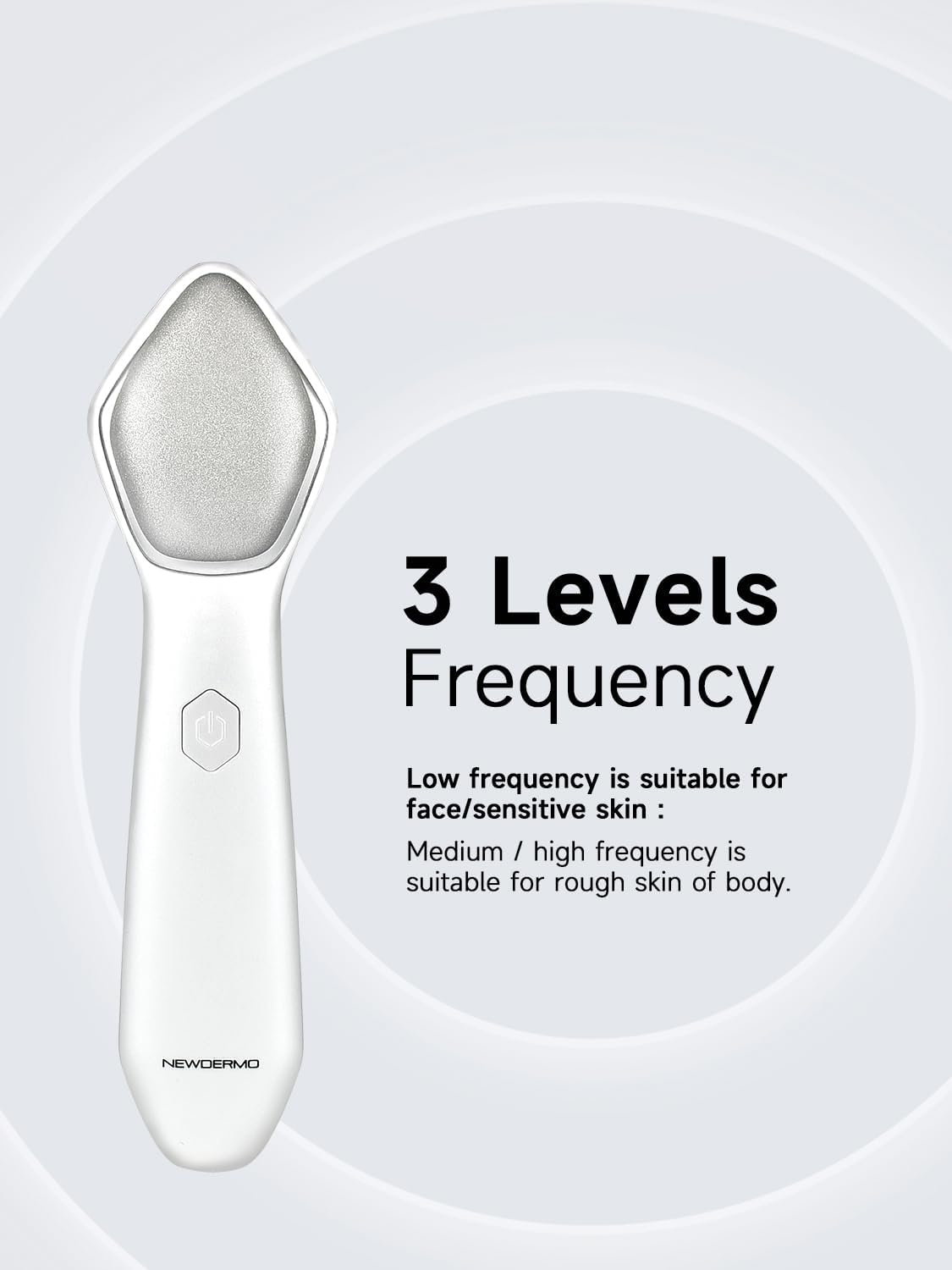 Newdermo Microdermabrasion Pro used on face and neck with controlled exfoliation.