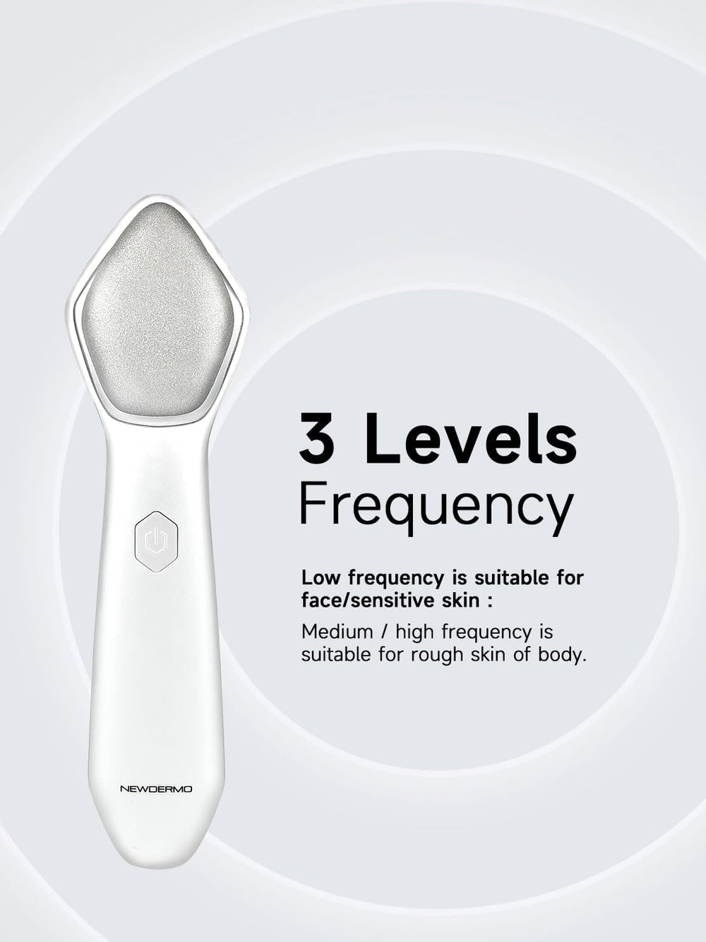 Newdermo Microdermabrasion Pro used on face and neck with controlled exfoliation.