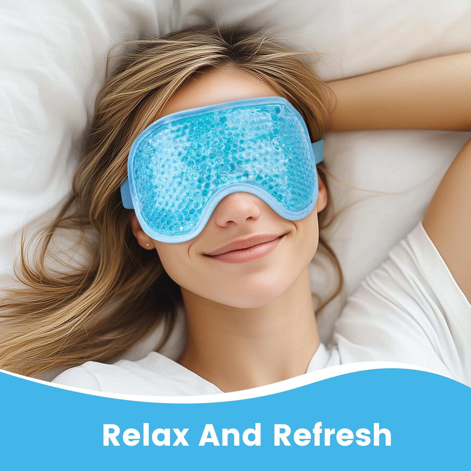 NEWGO dual-sided eye mask with plush backing and smooth plastic surface for comfort