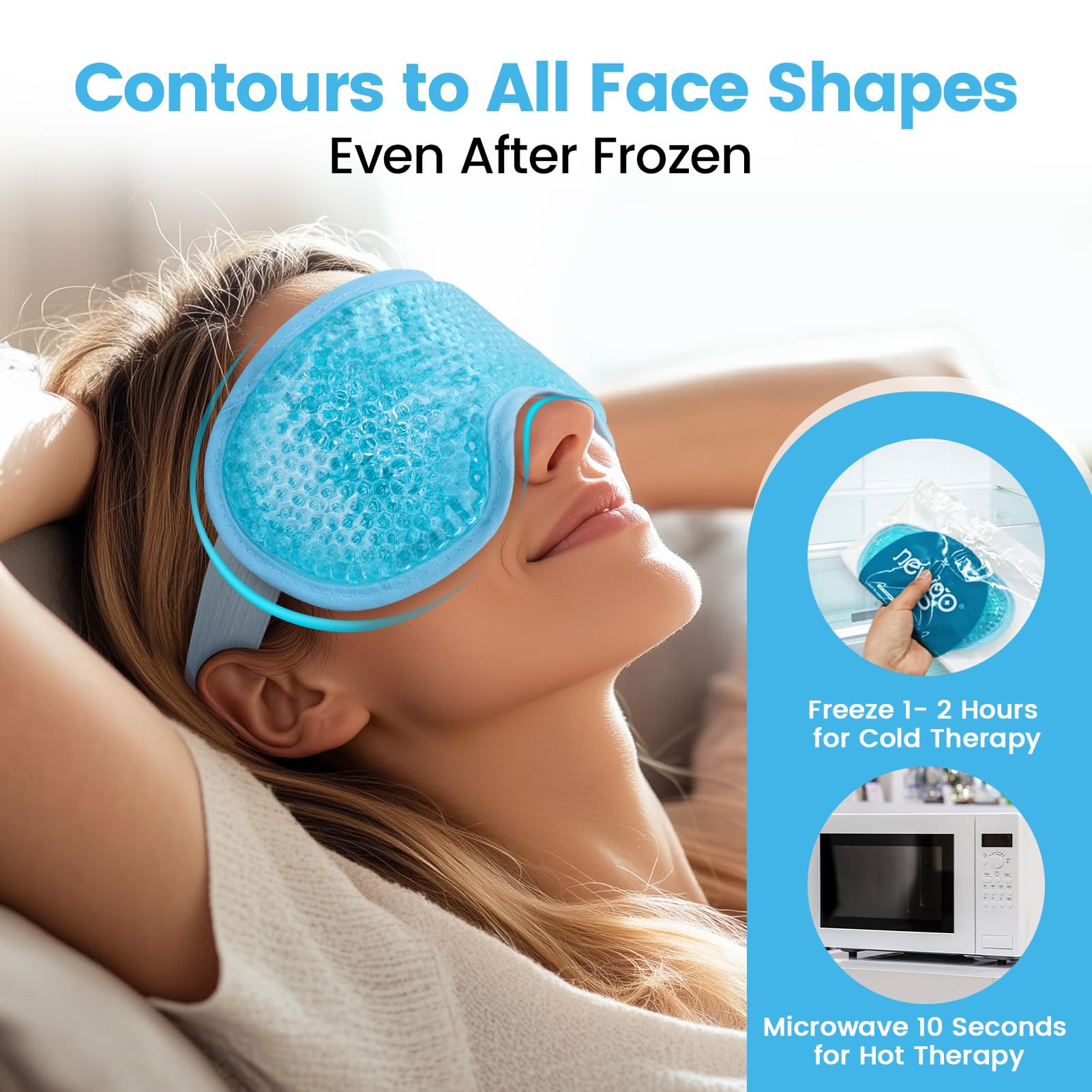NEWGO eye mask with adjustable strap for secure, hands-free wear