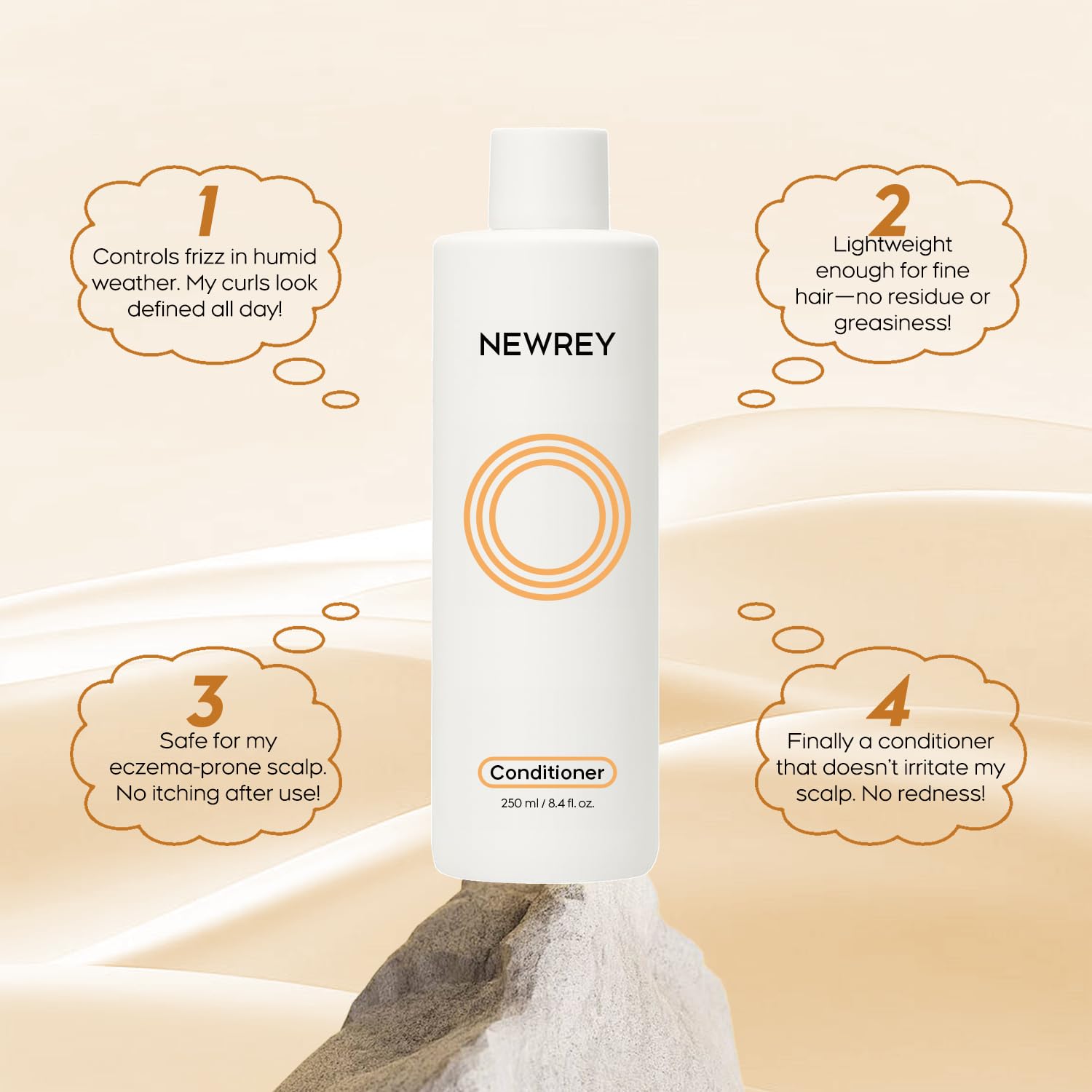 After-use glow: NEWREY hair looks shiny, smooth, and manageable