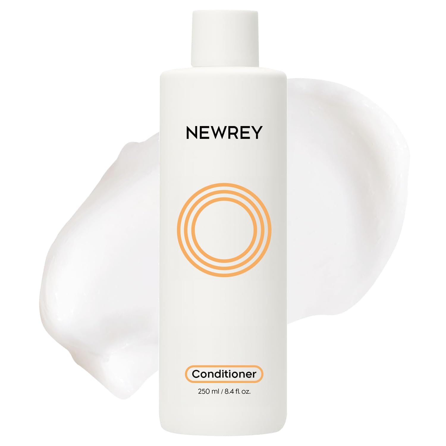 NEWREY Hydrating Conditioner bottle close-up showing keratin and coconut oil benefits for smoother hair