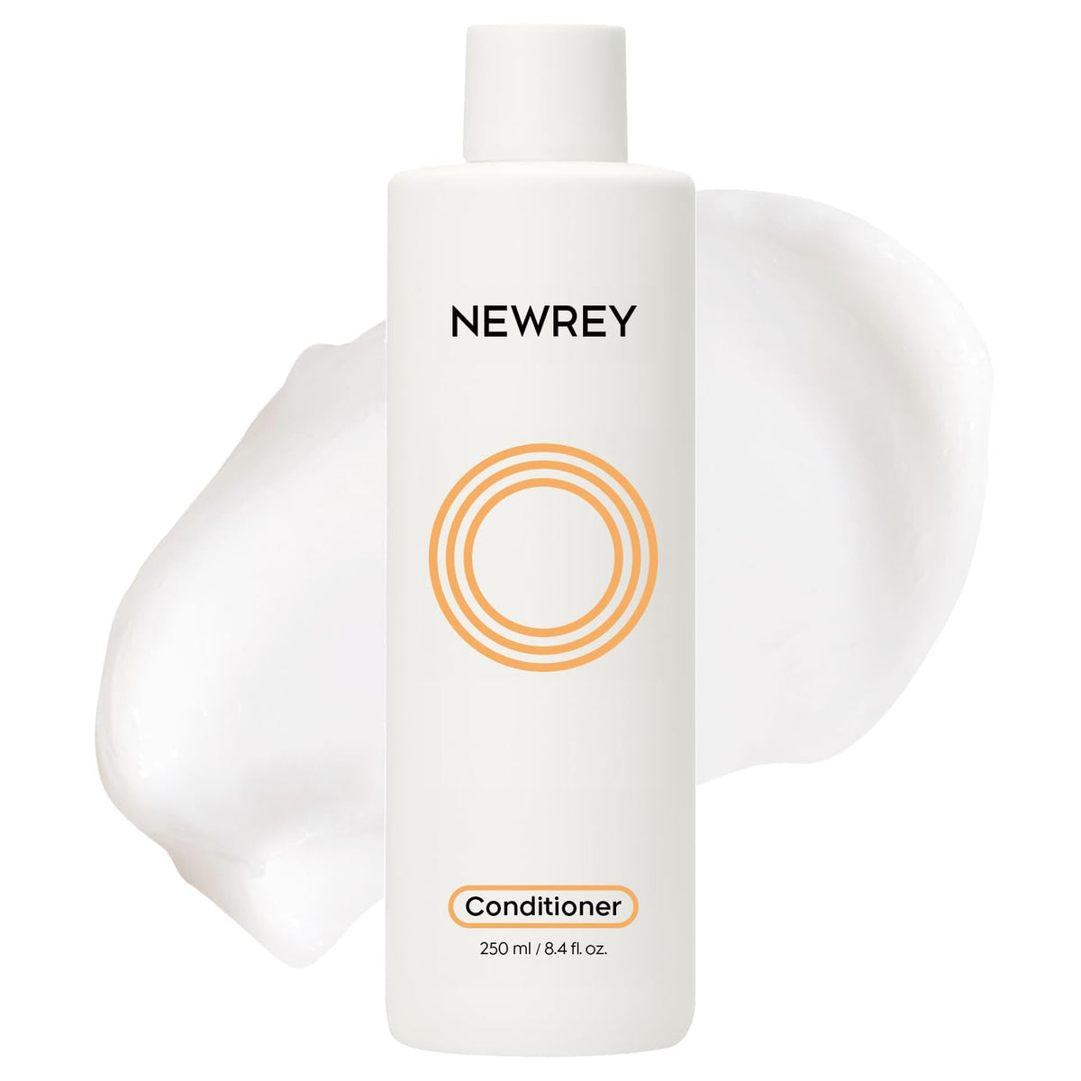 NEWREY Hydrating Conditioner bottle close-up showing keratin and coconut oil benefits for smoother hair