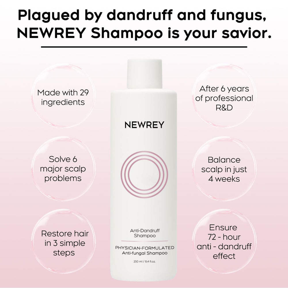 Close-up of NEWREY scalp soothing application demonstrates gentle contact.