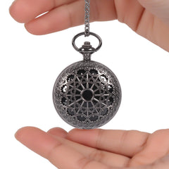 NewRiu black obsidian mirror inside pocket-watch shell for discreet ritual practice and elegant decor