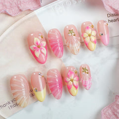 NEWSPIED French Tip almond press-on nails for a quick, polished manicure