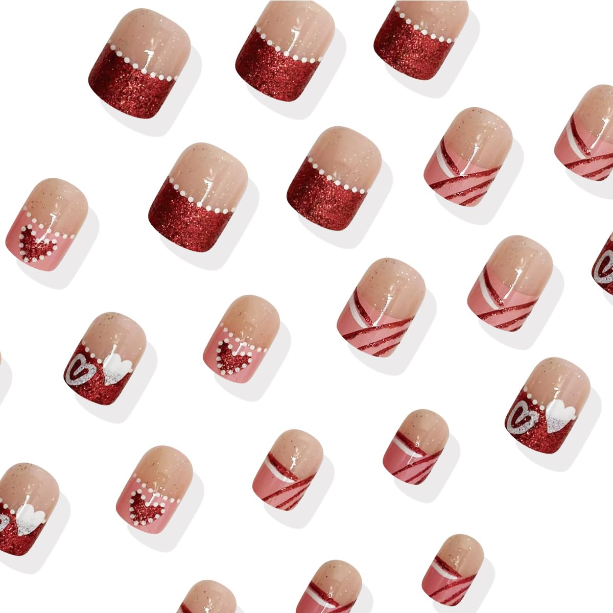 NEWSPIED glitter pink nails with shine, ideal for celebrations.