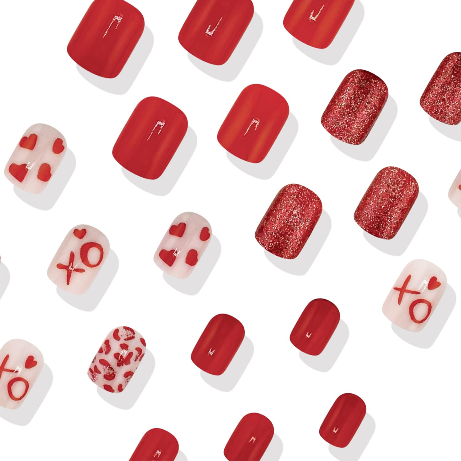 NEWSPIED valentines nails pink gloss finish for bright daily shine.