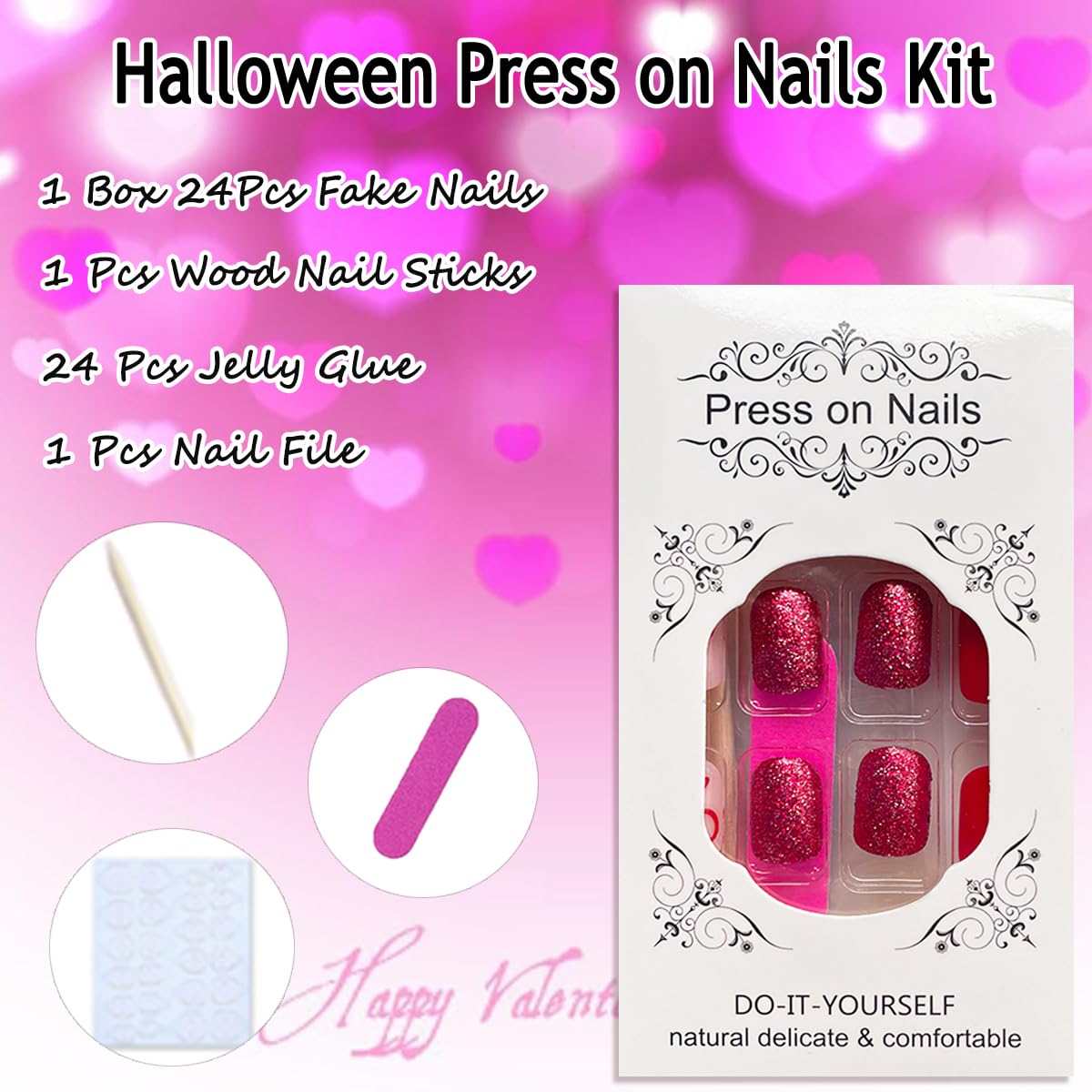 NEWSPIED valentines nails offer quick application and secure adhesion.