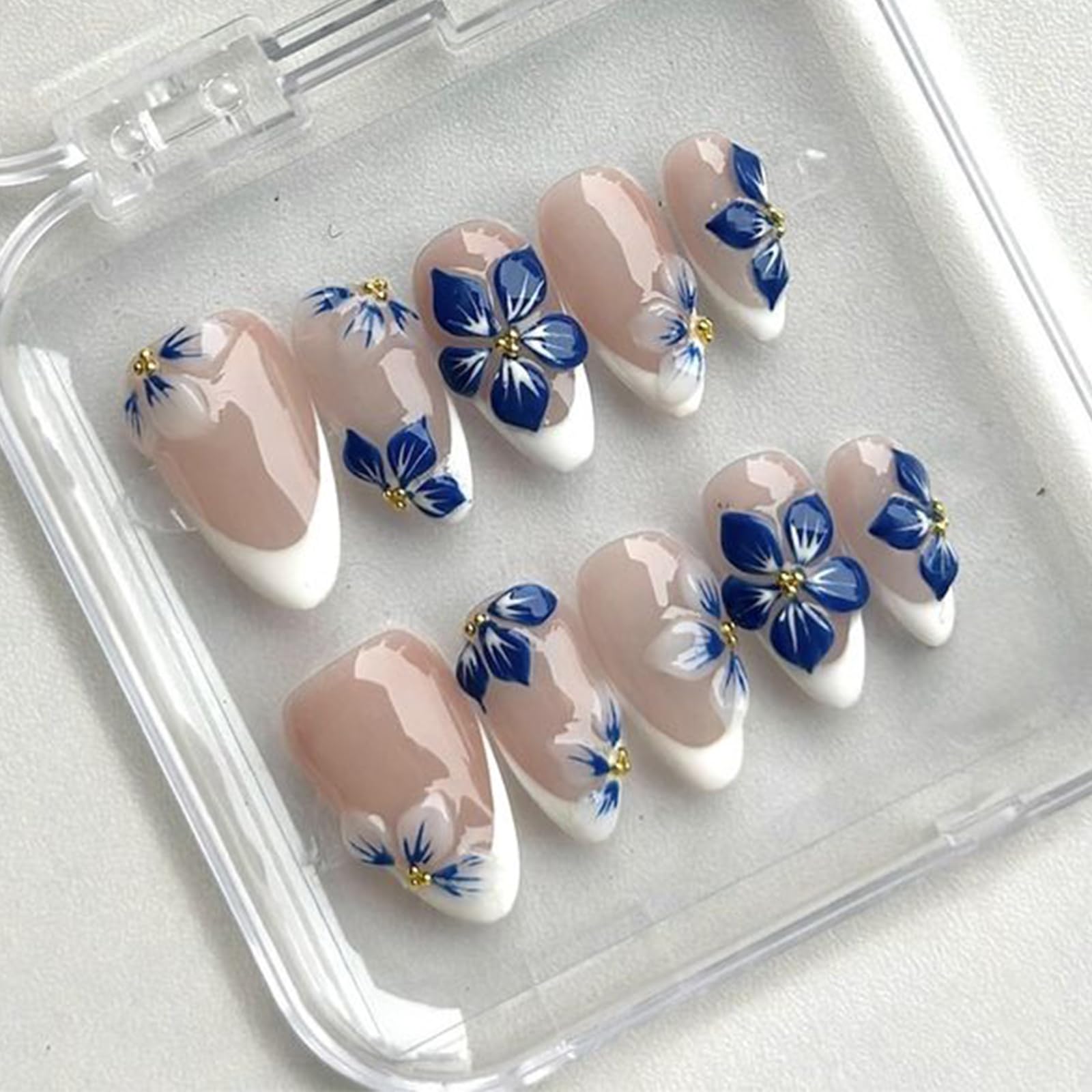 NEWSPIED white french tip press-on nails for a polished home look