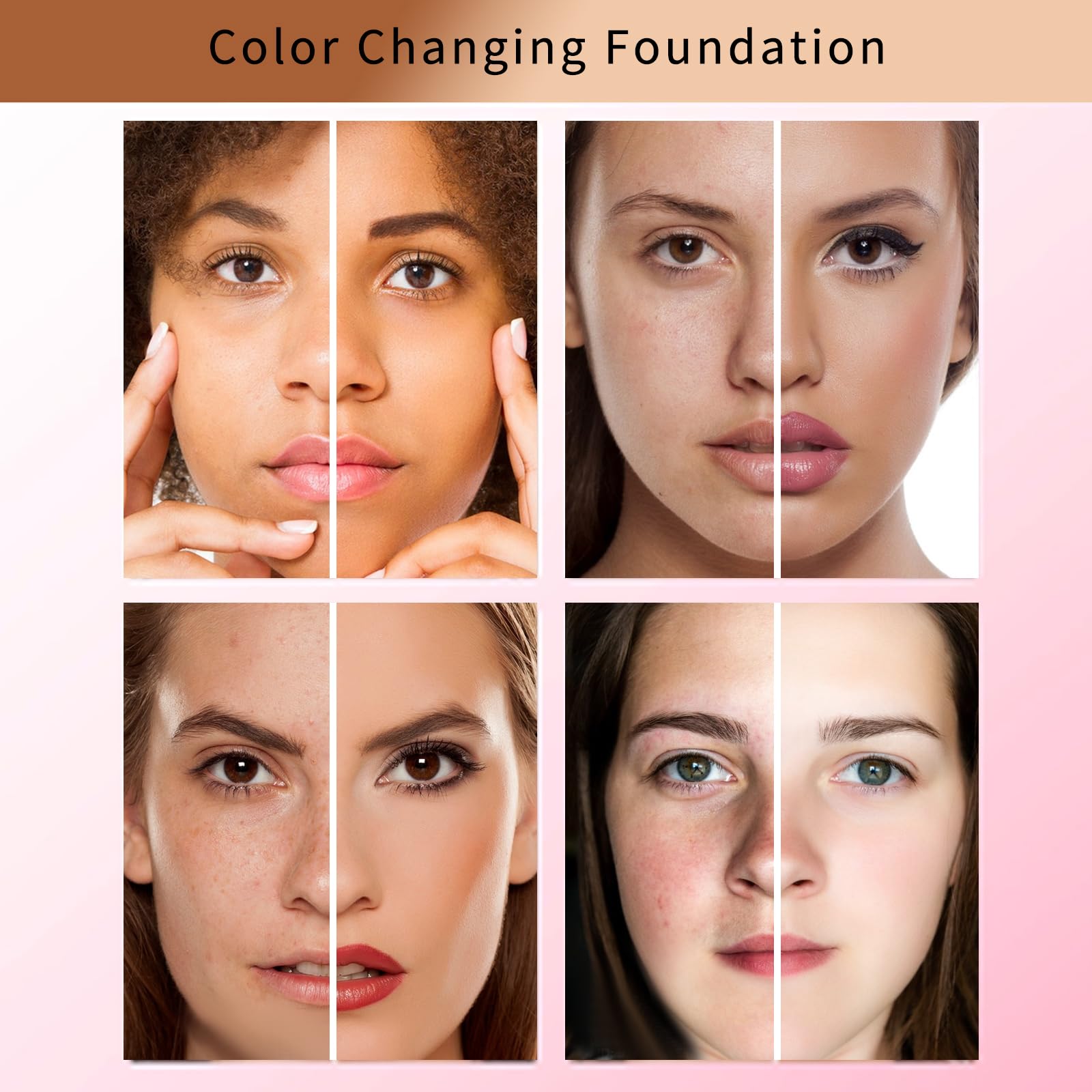 Newvenper color-changing foundation lightweight texture swatch highlights breathable, natural finish.