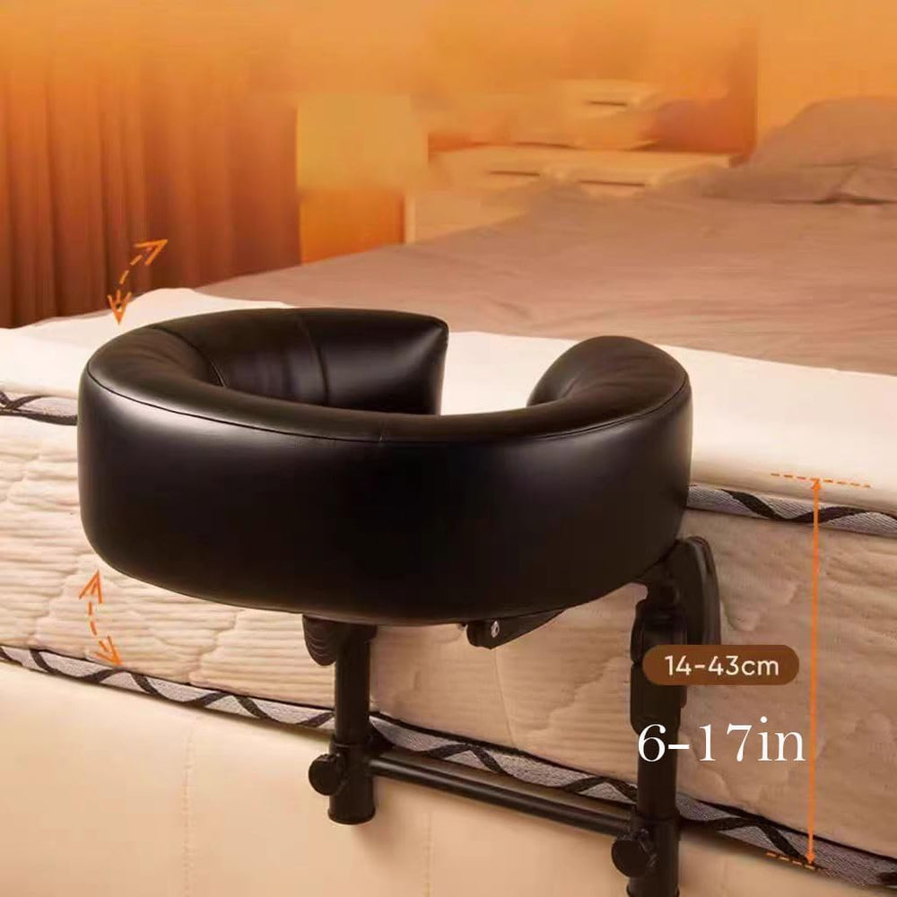Newworldmassage ergonomic face-down pillow promotes relaxed posture during prone use.