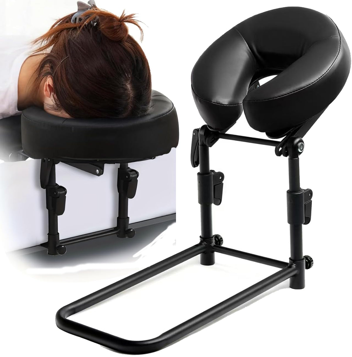 Newworldmassage headrest bed setup supports restful head alignment during home massages.