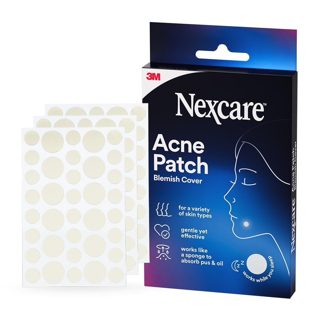 Nexcare Acne Cover packaging shows 108-count box for blemish care