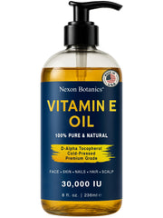 Nexon Botanics Pure Vitamin E Oil bottle pour for easy skin hydration