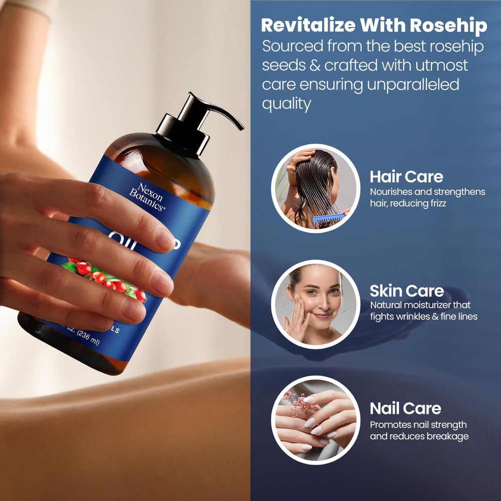 Nexon Botanics Rosehip Oil on skin providing lightweight hydration