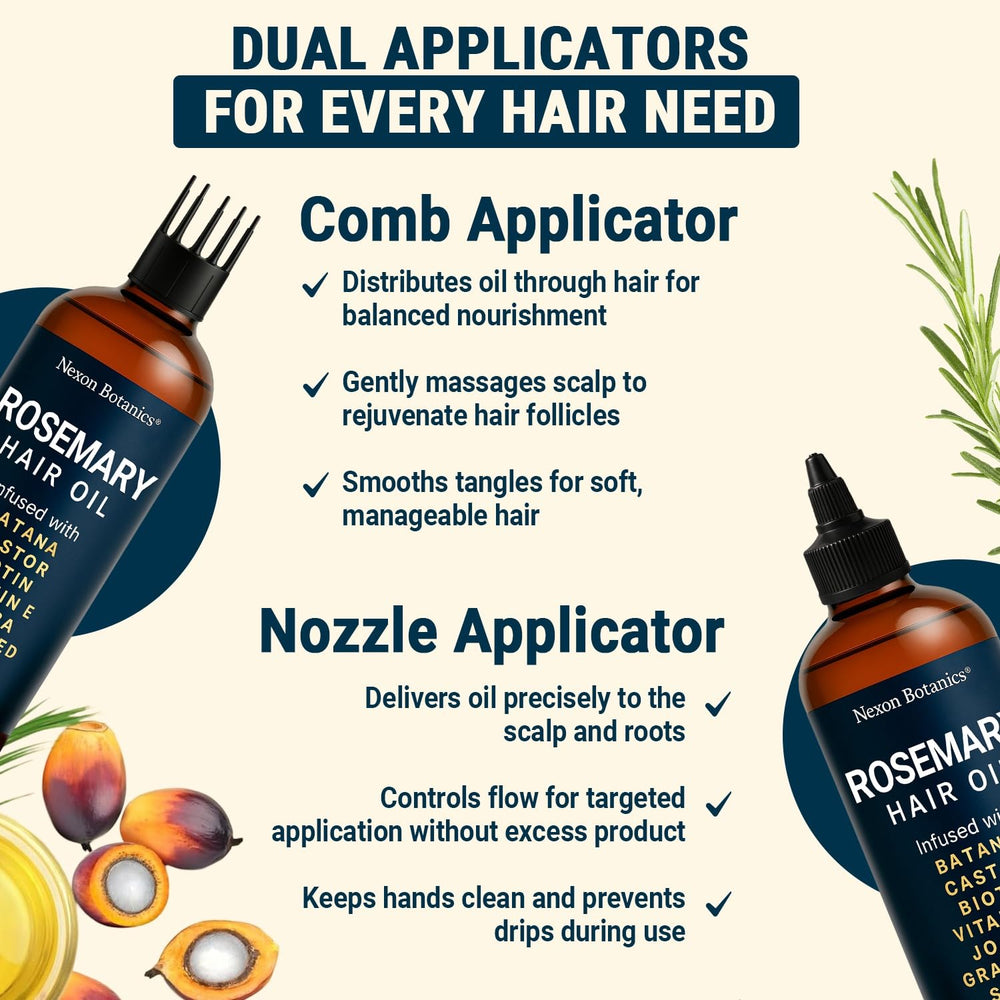 Nexon Botanics scalp refresh application shown on dark hair.