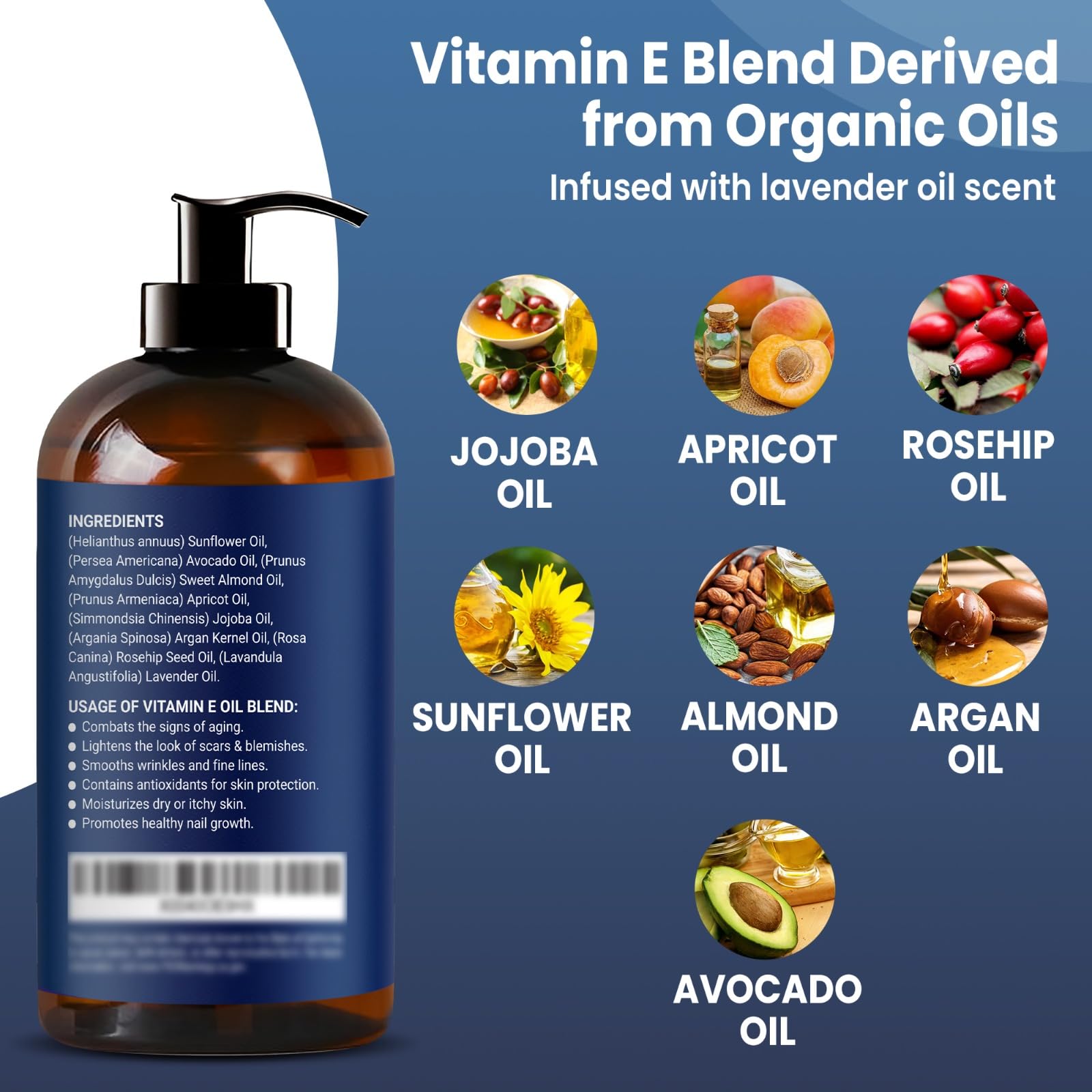 Nexon Botanics Vitamin E oil pour for easy application.