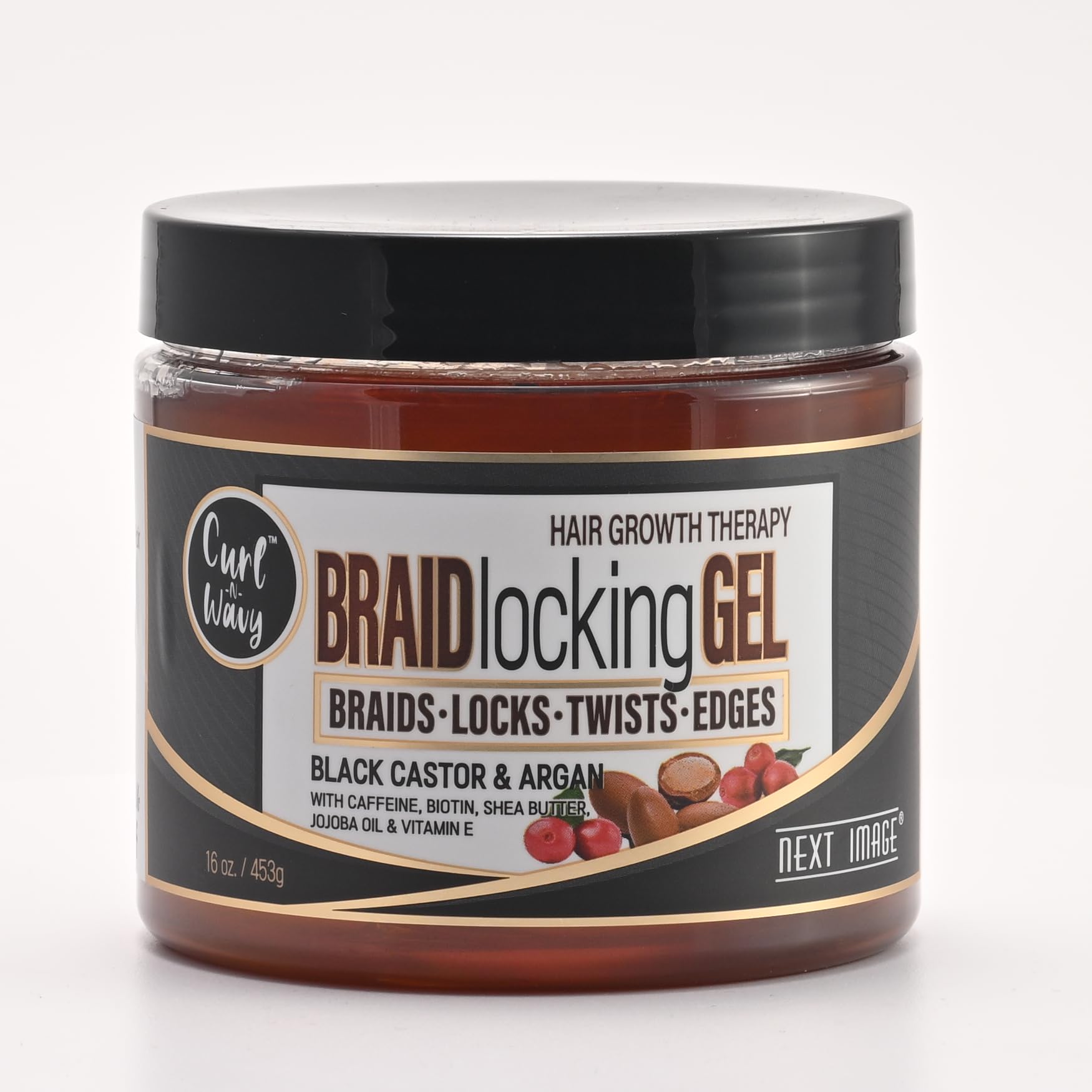 NEXT IMAGE Braid Locking Gel bottle showcases long-lasting hold for braids