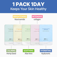 NEXTBEAU Hemp Seed sheet mask for soothing comfort.