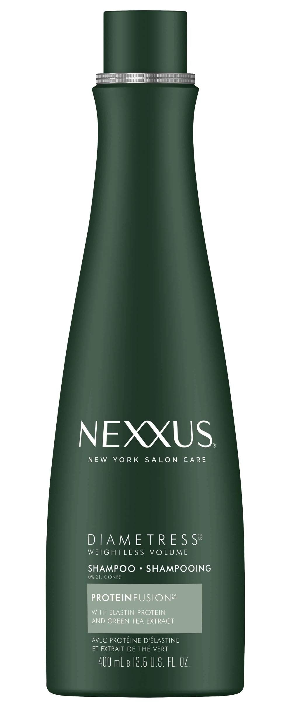 Nexxus Diamtress Volume Shampoo bottle with silicone-free formula for fine hair.