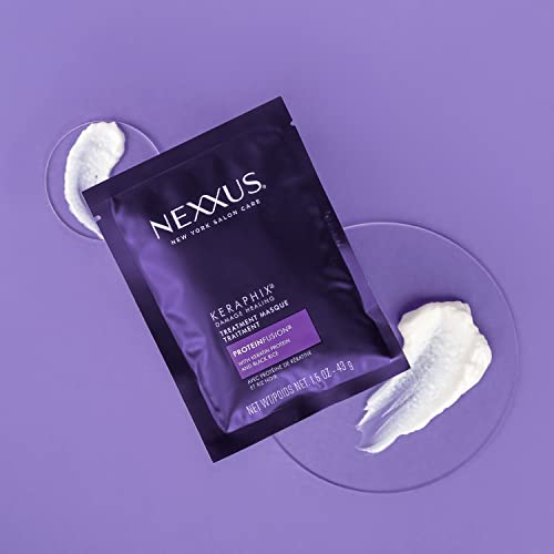 Nexxus Keraphix Mask after one use shows improved appearance when paired with full system.