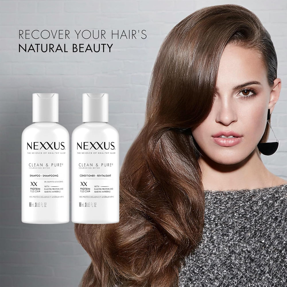 Nexxus Protein Fusion elastin bottle highlights repair support.