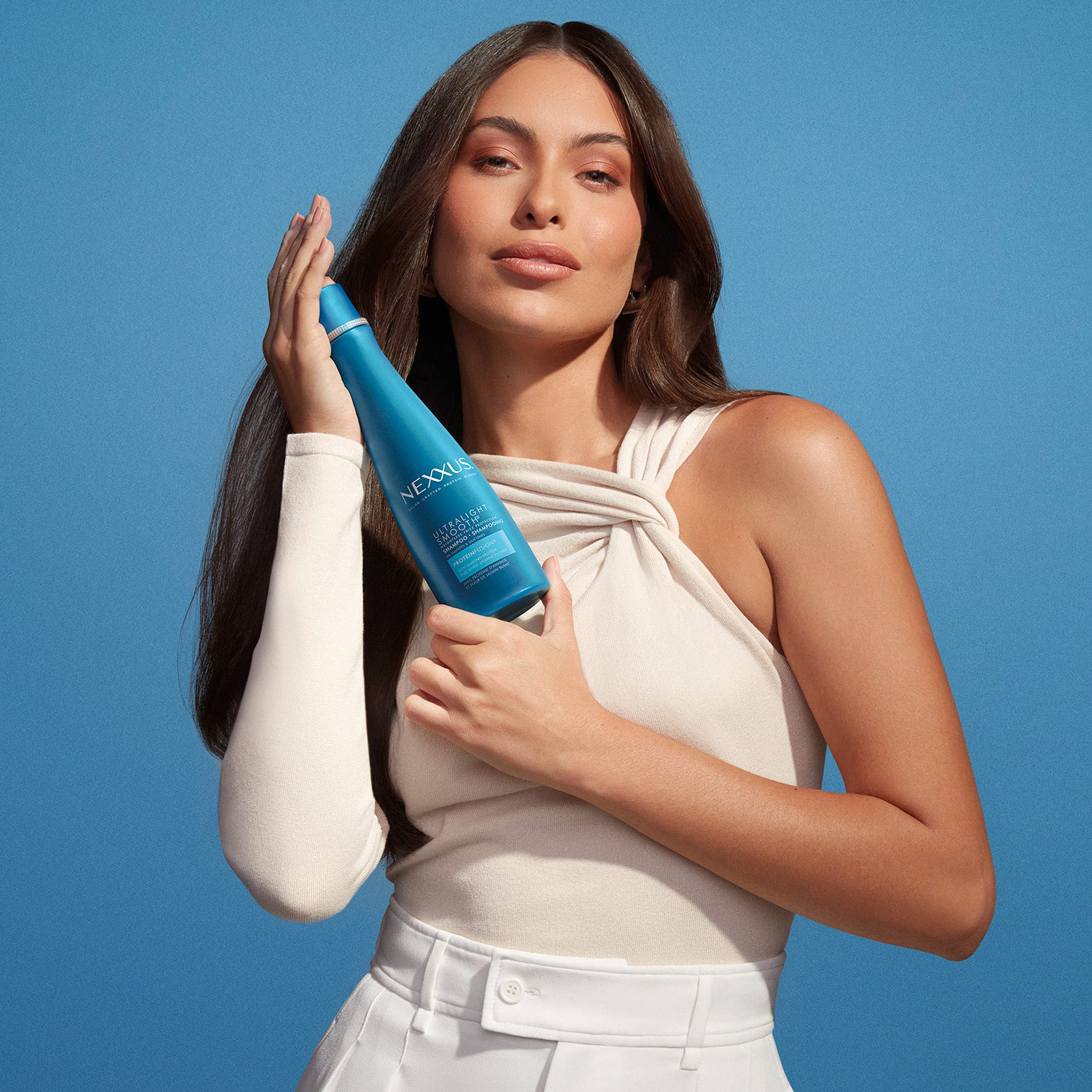 Nexxus Ultralight Smooth hair close-up with shiny, smooth strands