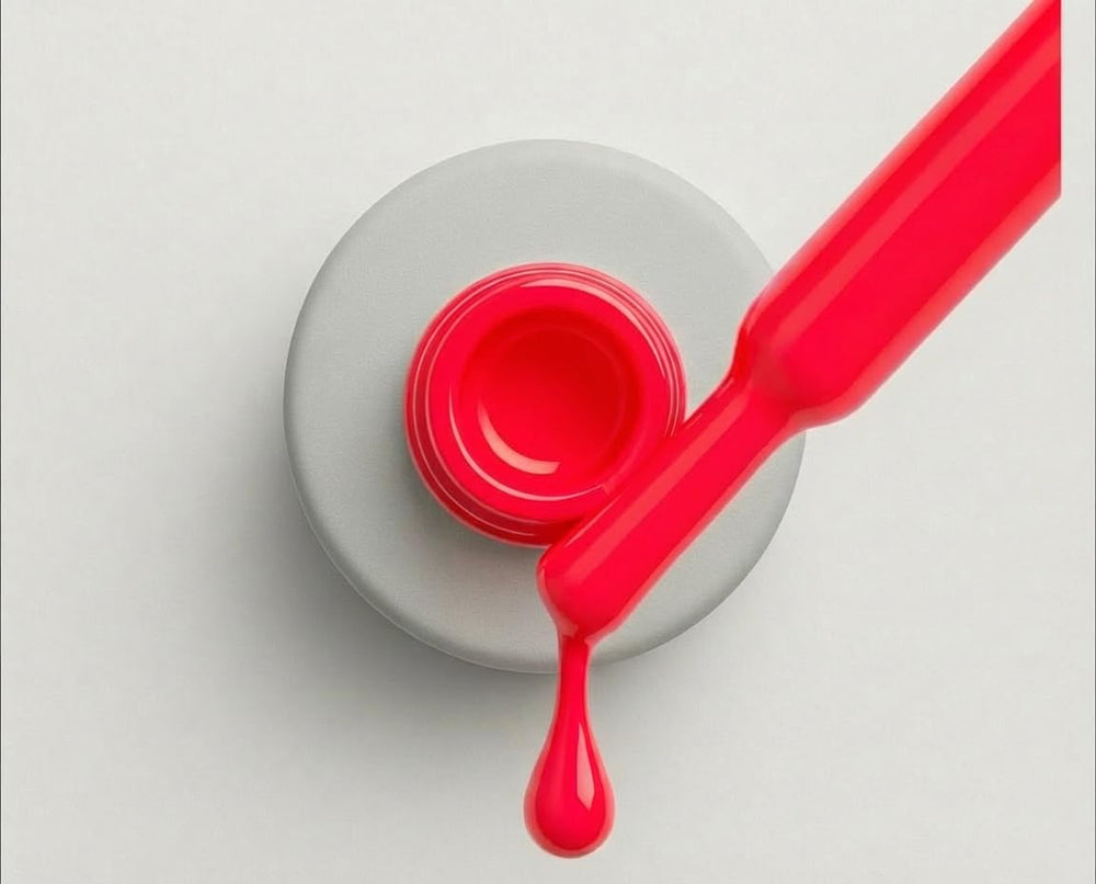 IN.HYPE neon-pink-84 brush-application demonstrating easy, precise nail lines.
