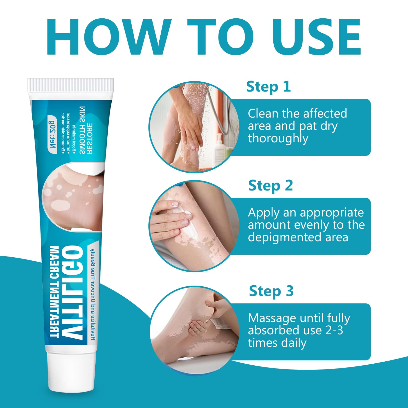 NHZ Vitiligo Cream promotes a more even skin tone in daily routine.