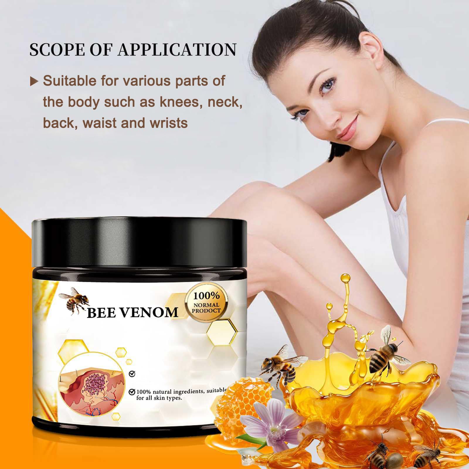 Niaoyun Bee Venom Cream being applied with gentle massage.