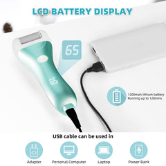 NiceBirdie foot file shows rechargeable battery indicator for cordless convenience.