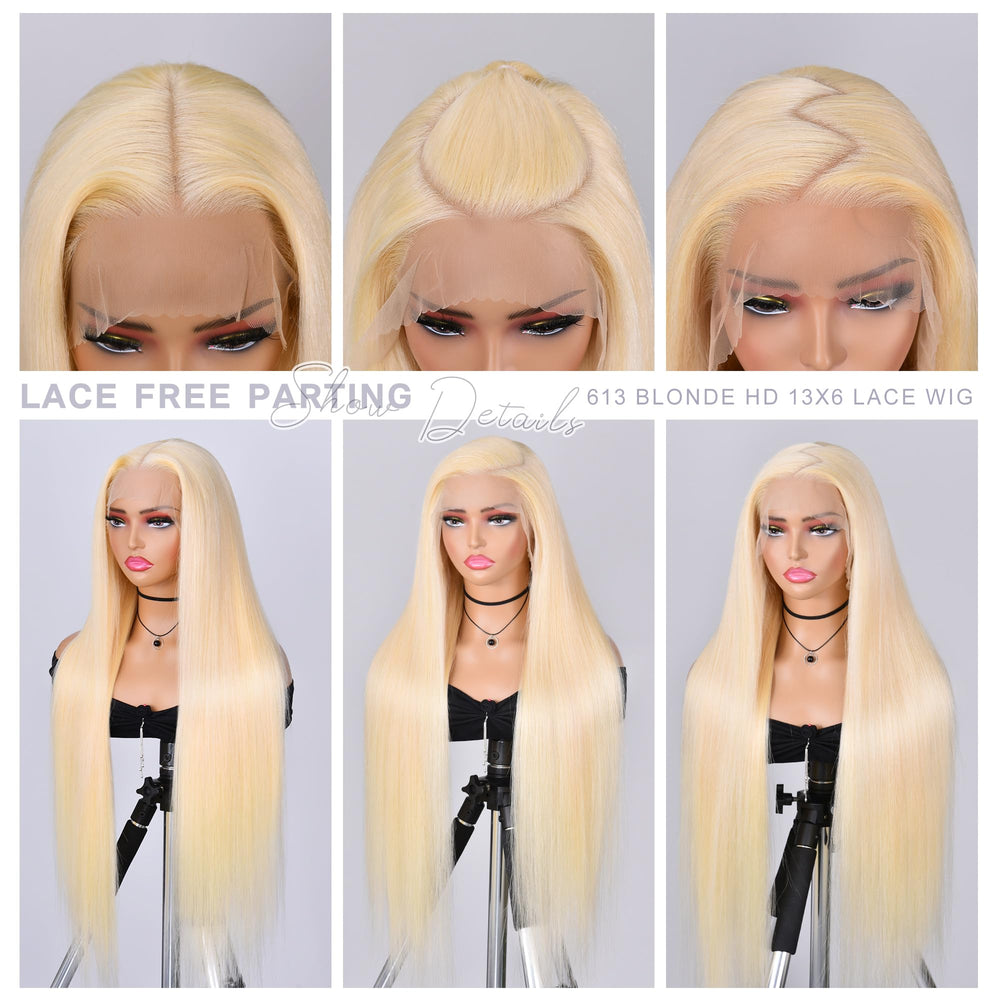 Nicele Ann 613 blonde wig back view highlights full length