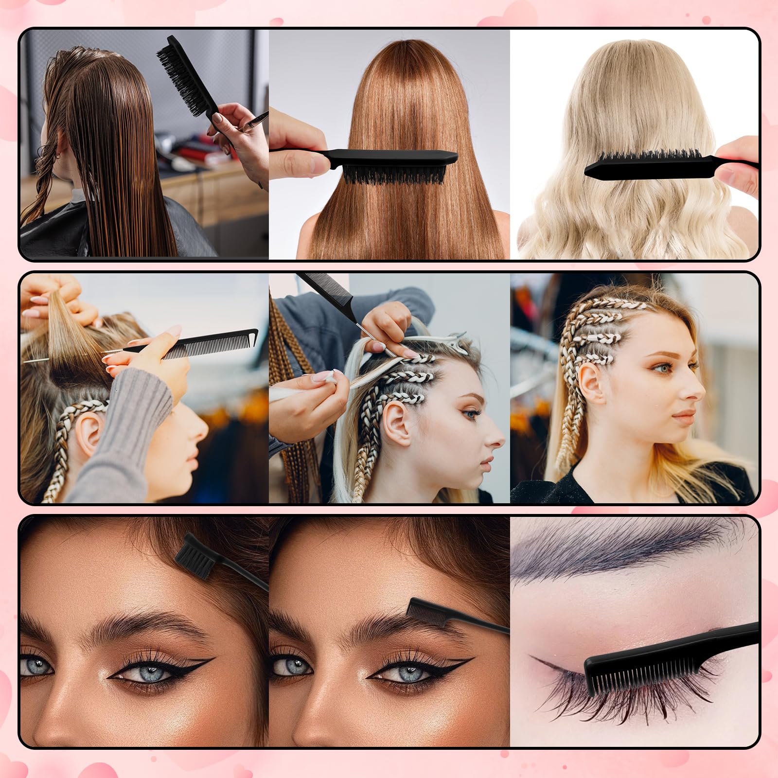 NICEMOVIC combing brush demonstrates versatile hair grooming options.