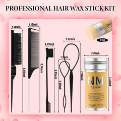 NICEMOVIC hair wax stick held by hand for portable styling.