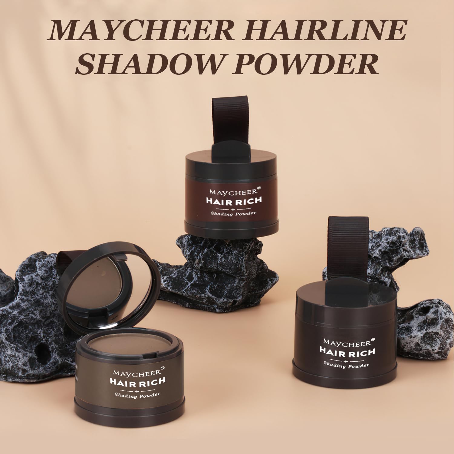 Nicgou Maycheer Hairline Shadow Powder close-up texture highlights even coverage.