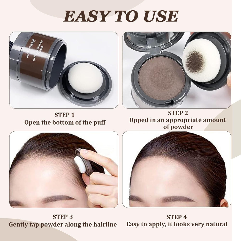 Nicgou Maycheer Hairline Shadow Powder natural swatch blends with thinning hair.