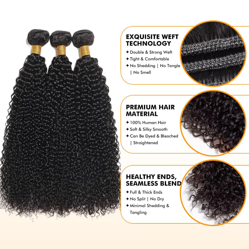 NICMISS kinky curly bundles double-machine weft highlighting durability and reduced shedding