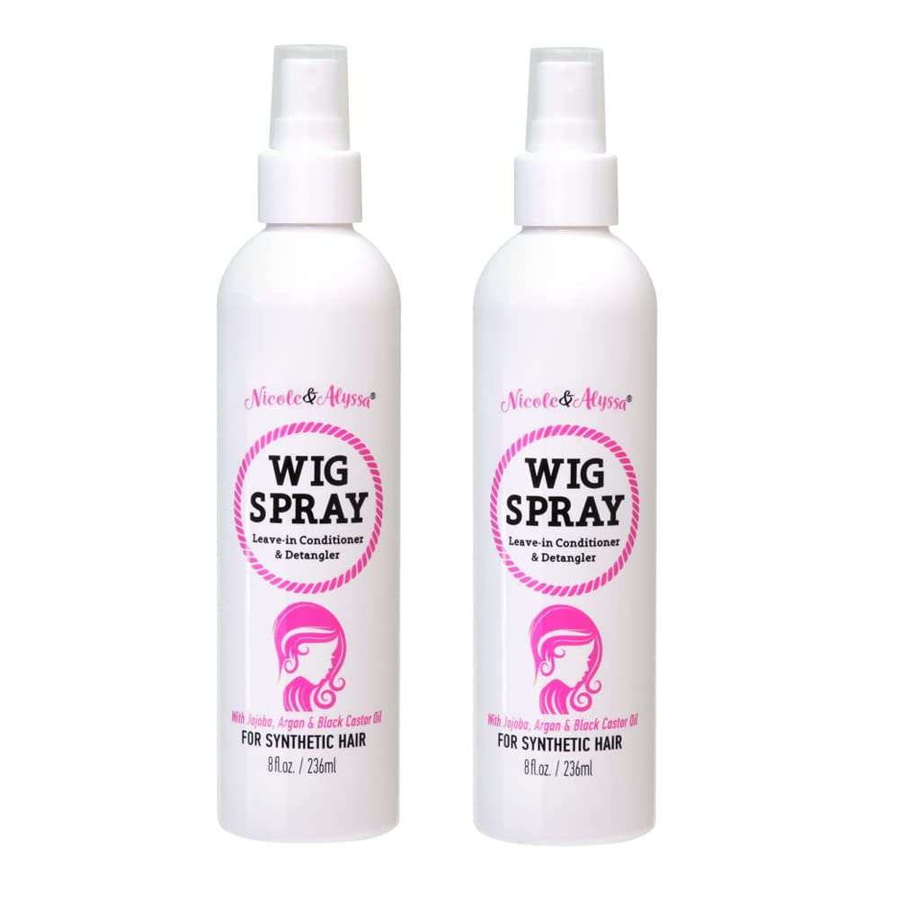 Nicole & Alyssa Wig Spray pack of 2 8oz for detangling and shine