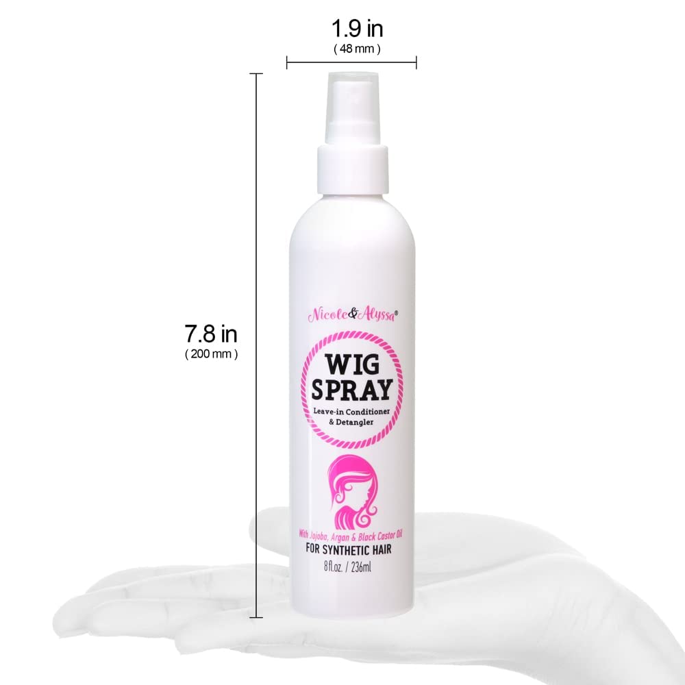 Nicole & Alyssa Wig Spray tangle-free shine on synthetic wigs