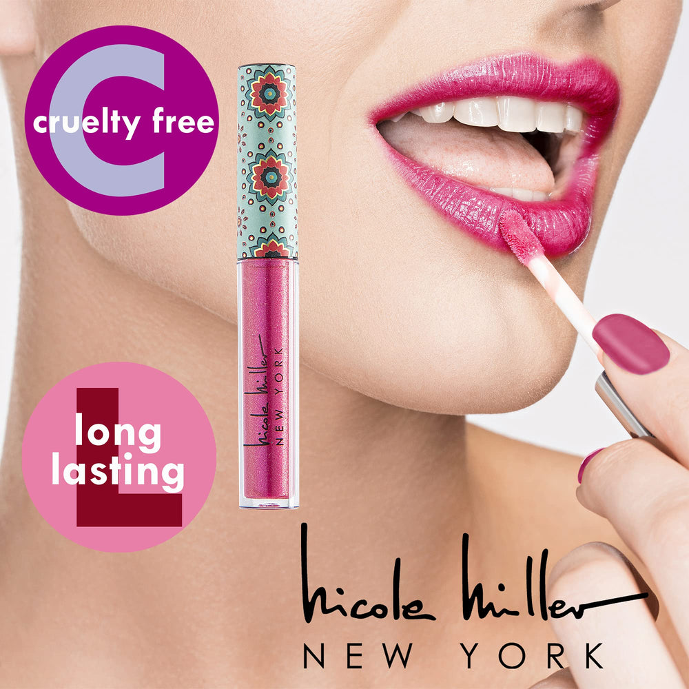 Nicole Miller Lip Gloss Collection shade 03 swatch delivers subtle shimmer for natural lips