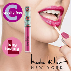 Nicole Miller Lip Gloss Collection shade 03 swatch delivers subtle shimmer for natural lips