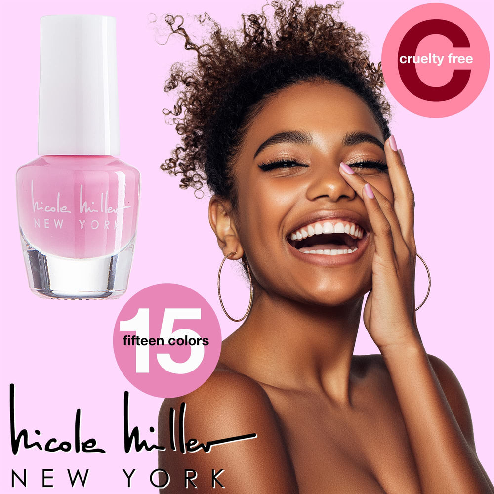 Nicole Miller New York mini nail polish on nails demonstrates bold purple shade
