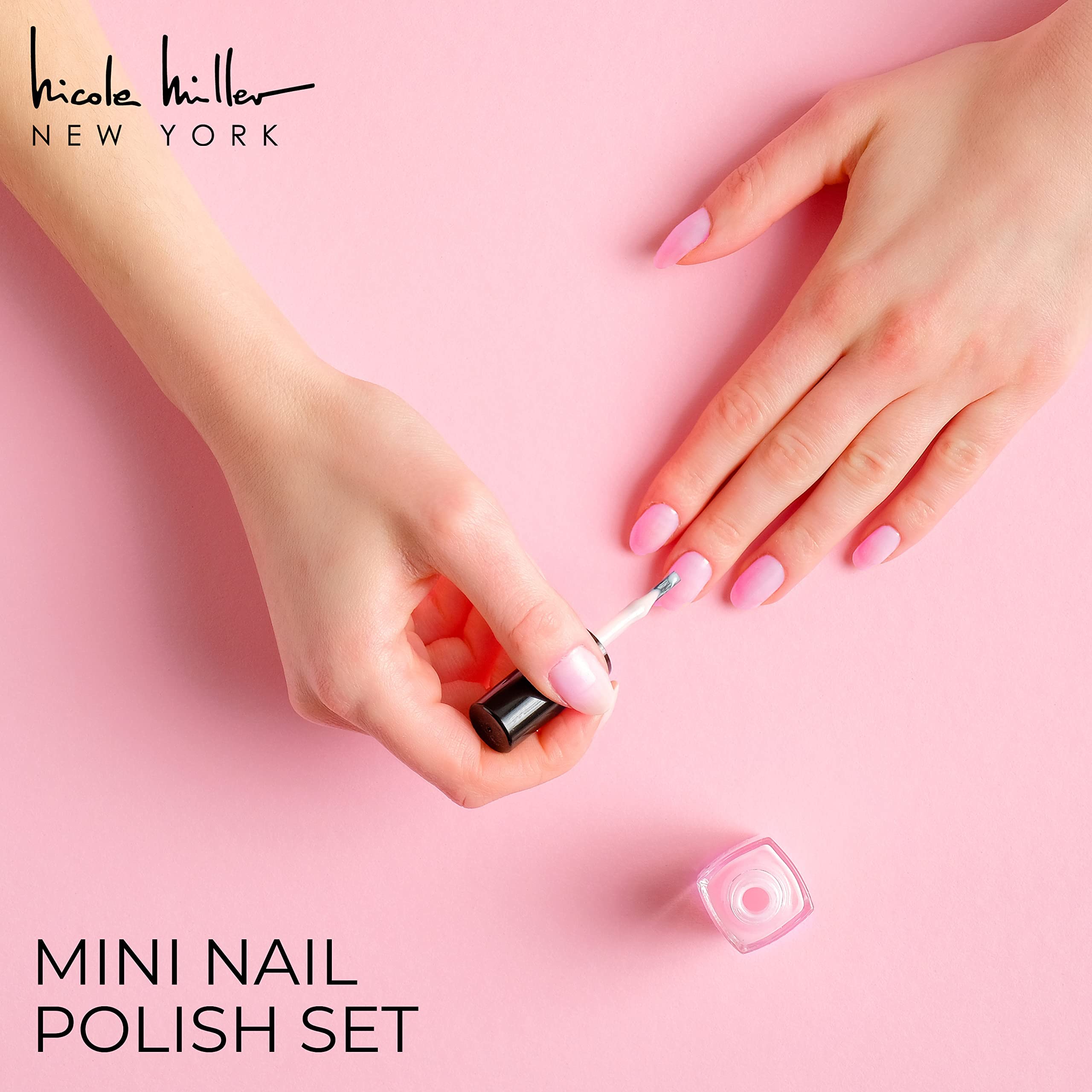 Nicole Miller New York mini nail polish open bottle highlights compact travel-friendly size