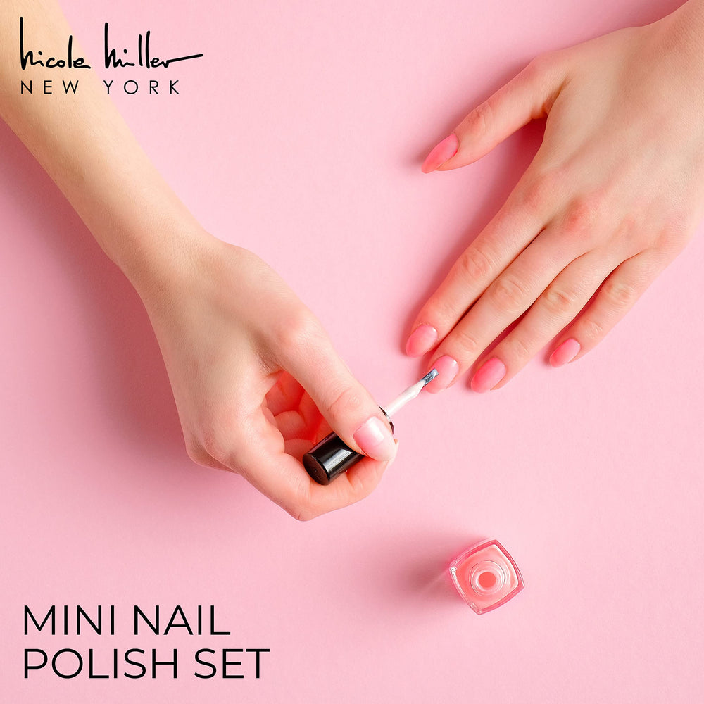 Nicole Miller New York mini nail polish bottle close-up with glossy finish for chic nails.