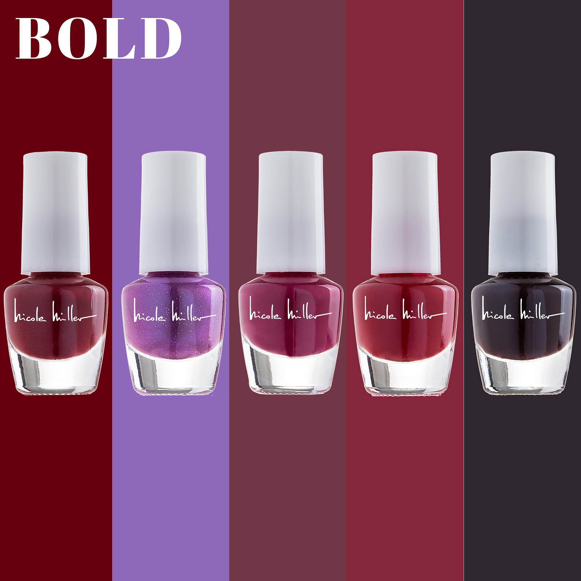 Nicole Miller New York mini nail polish metallic shine adds glamour for evenings.